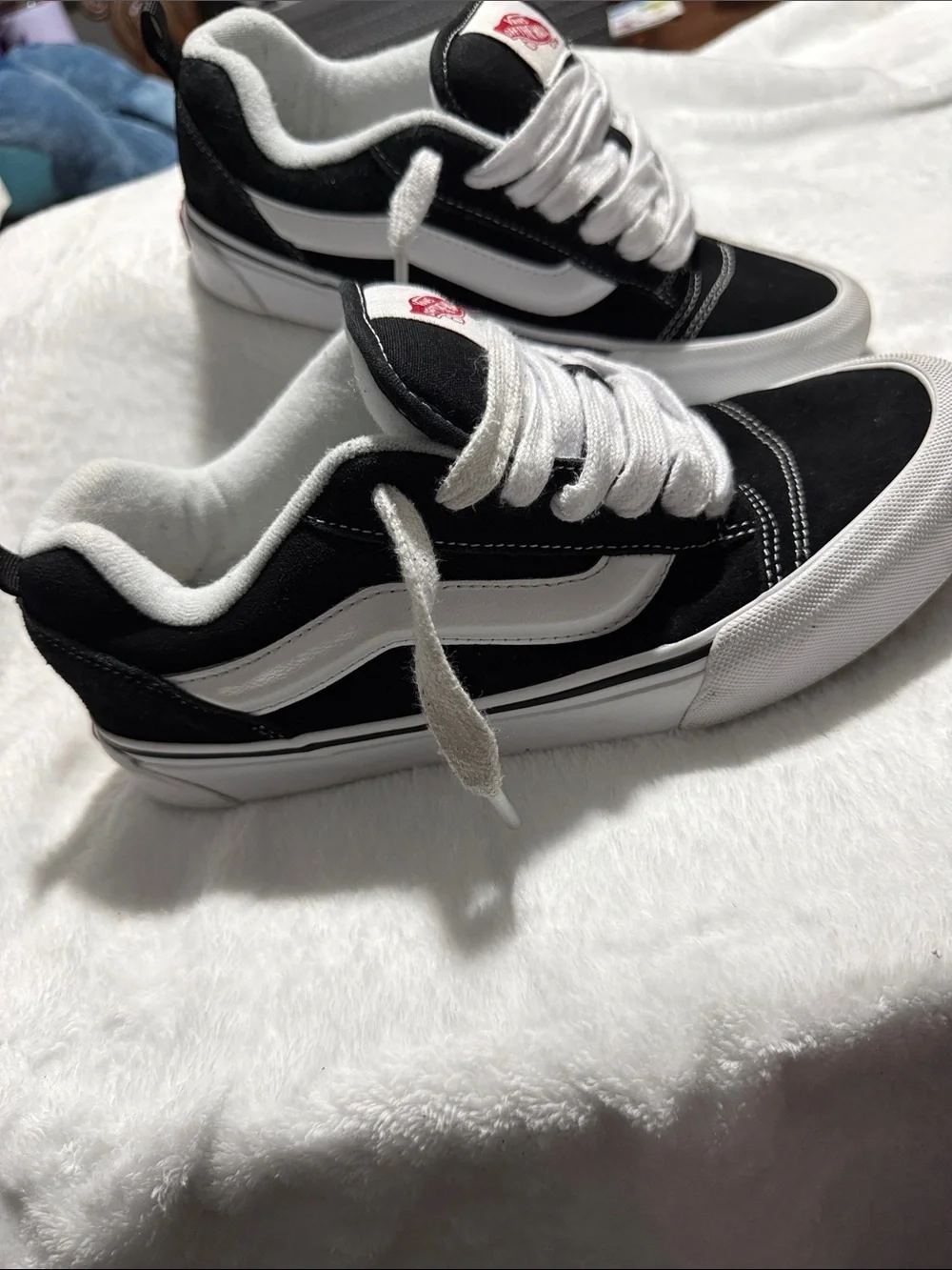 Vans Black and White Low-Top Skate Sneakers
